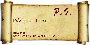 Pártl Imre névjegykártya
